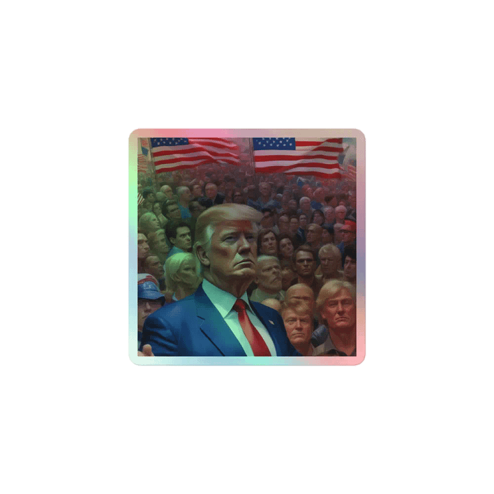 Patriotic Crowd Holographic Sticker product image (1)