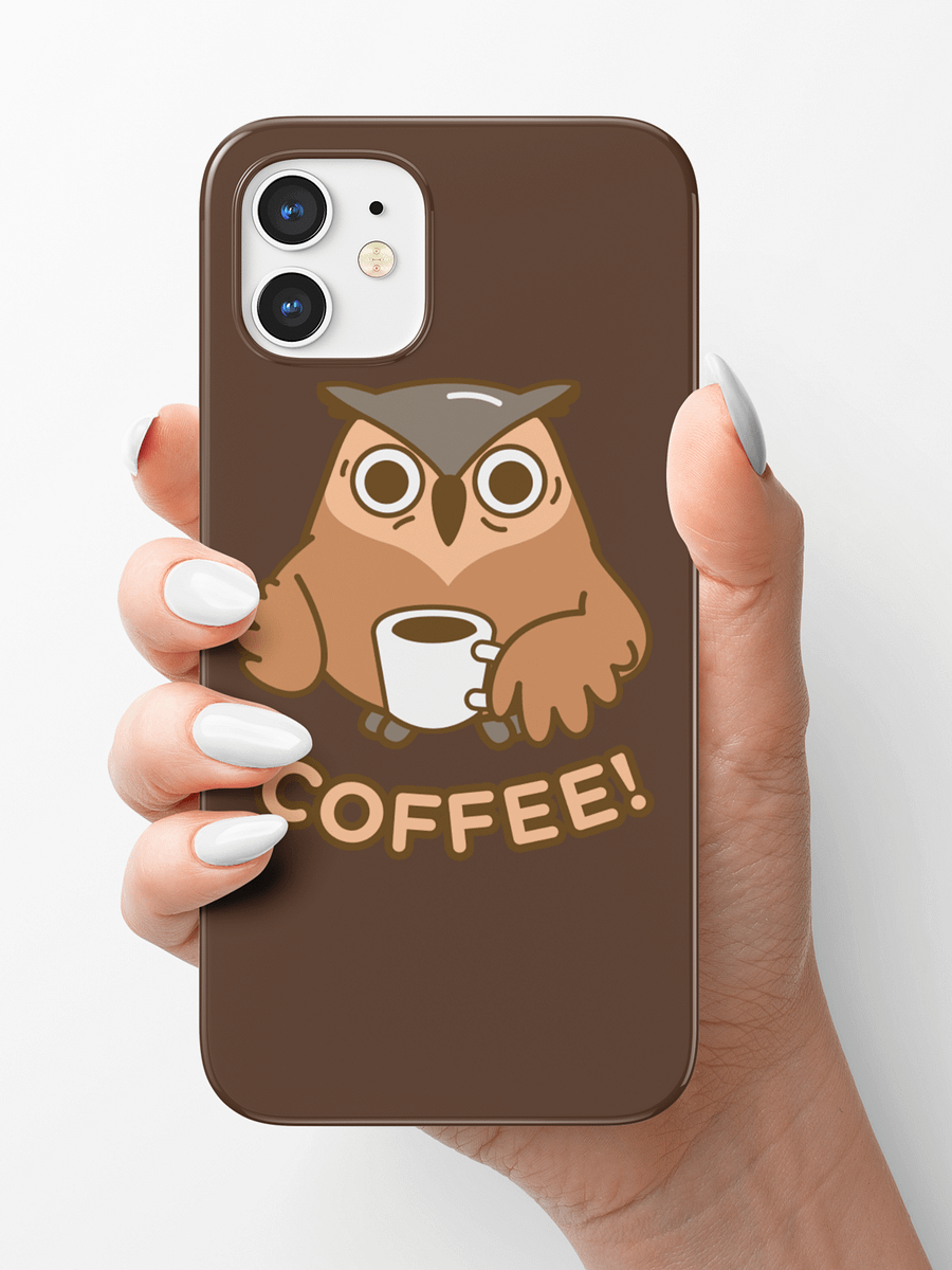 Funny Coffee iPhone Case I Cute Owl I Humorous Caffeine Lover Phone Cover I MAGSAFE COMPATIBLE product image (5)
