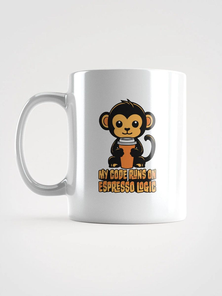 My Code Runs on Espresso Logic – Cute Monkey Design Mug product image (5)