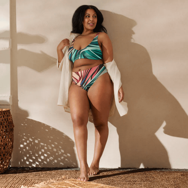 TDS Music Recycled High Waisted Bikini Set in Abstract Colors (XS-3XL) product image (1)