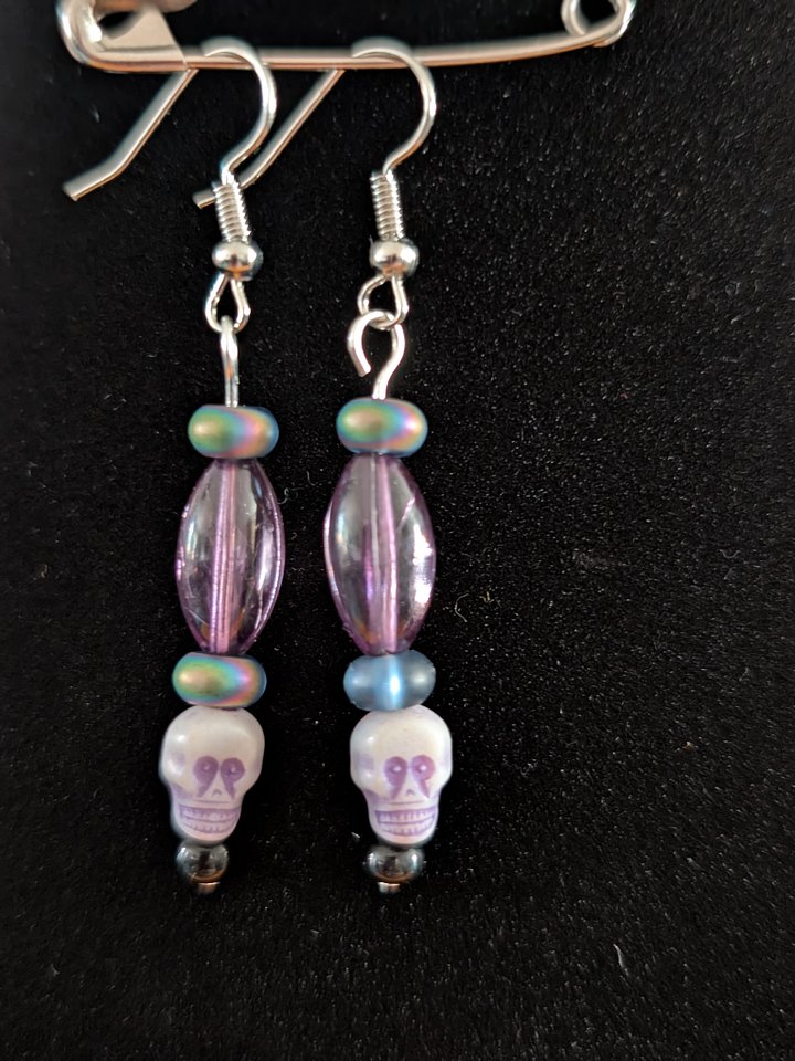 Purple Skull Earrings! product image (1)