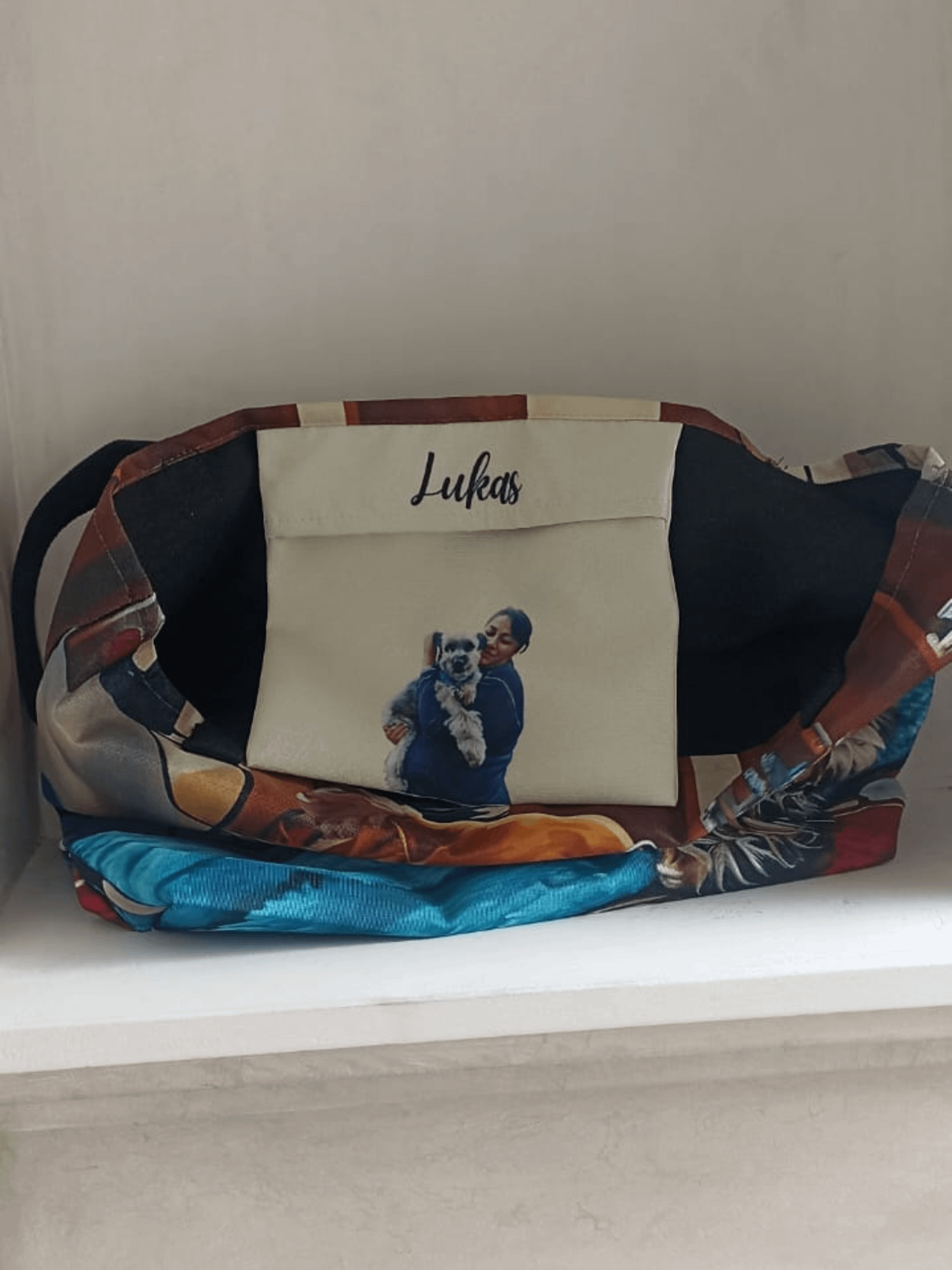 LUKAS 💙 / LARGE TOTE BAG WITH POCKET & ALL-OVER PRINT product image (4)