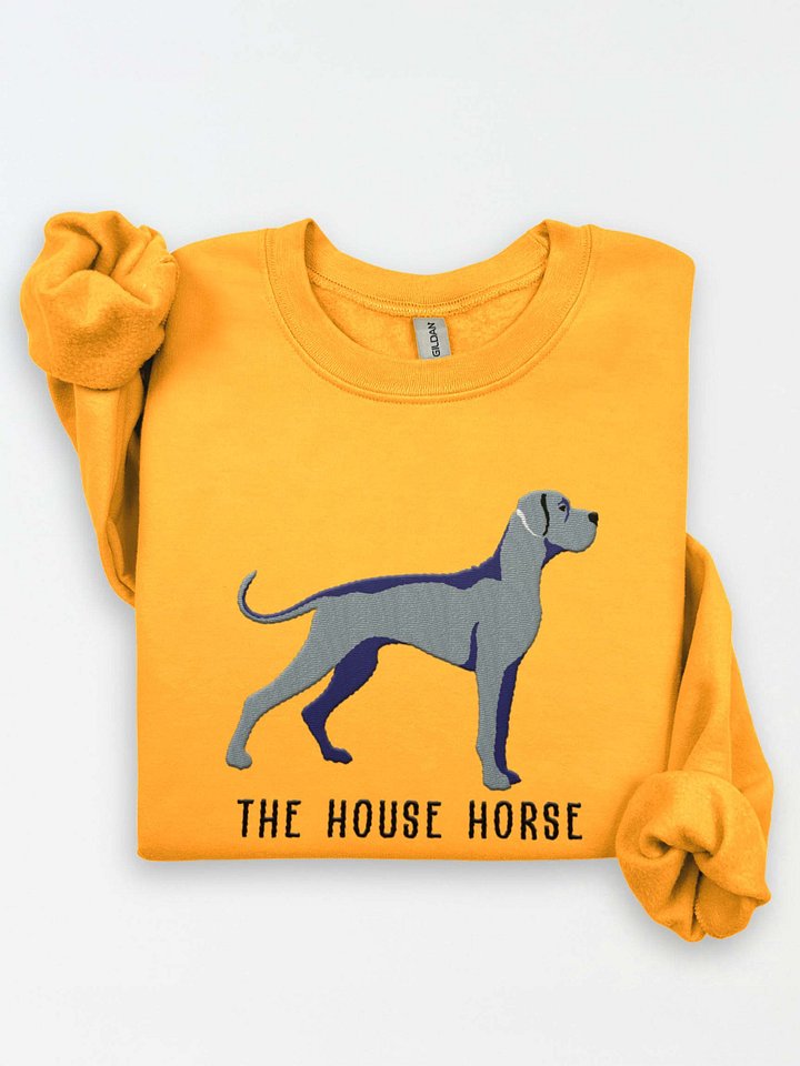 The House Horse Sweatshirt (Embroidered) of a Great Dane(Blue) product image (1)