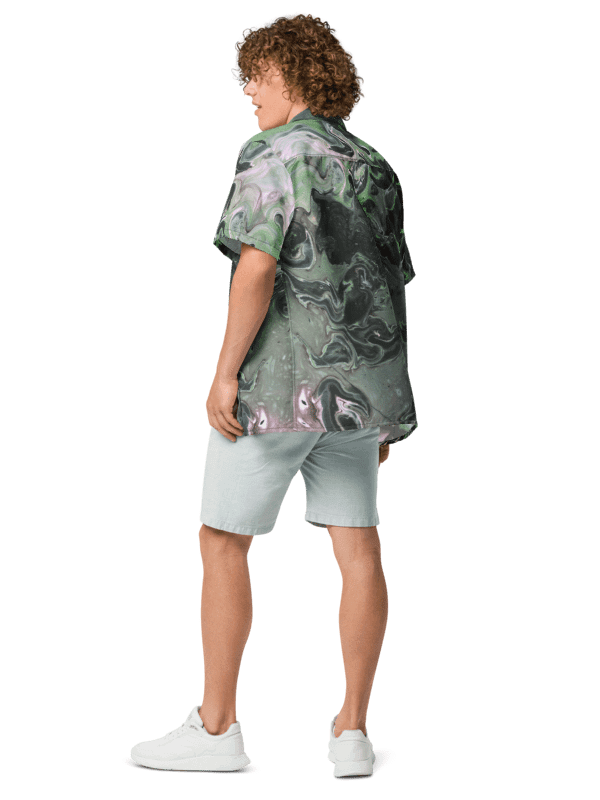 Metallic Green Fluid Acrylic Buttoned Shirt product image (8)