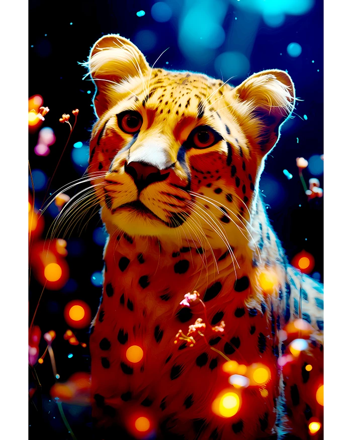 Cheetah Resting Dark Forest Jungle Wild Animals Matte Poster product image (1)