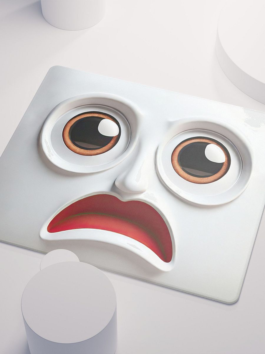 Whimsical Surprised Face Mouse Pad: Add Playfulness to Your Workspace! product image (3)