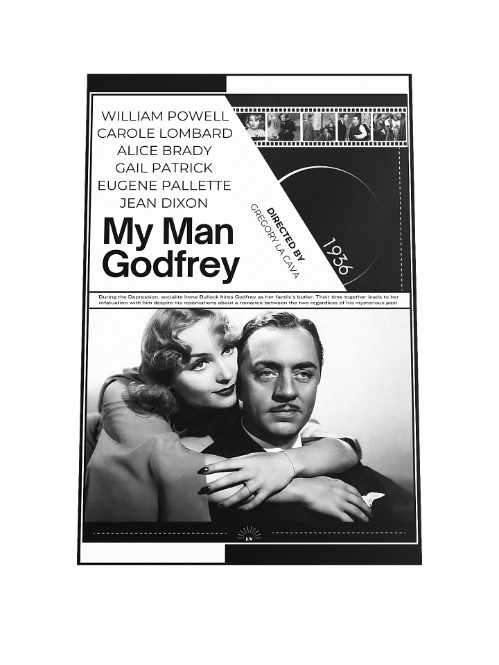 My Man Godfrey with Carole Lombard and William Powell 1936 | Movie Poster | 12x18 Wall Art product image (1)
