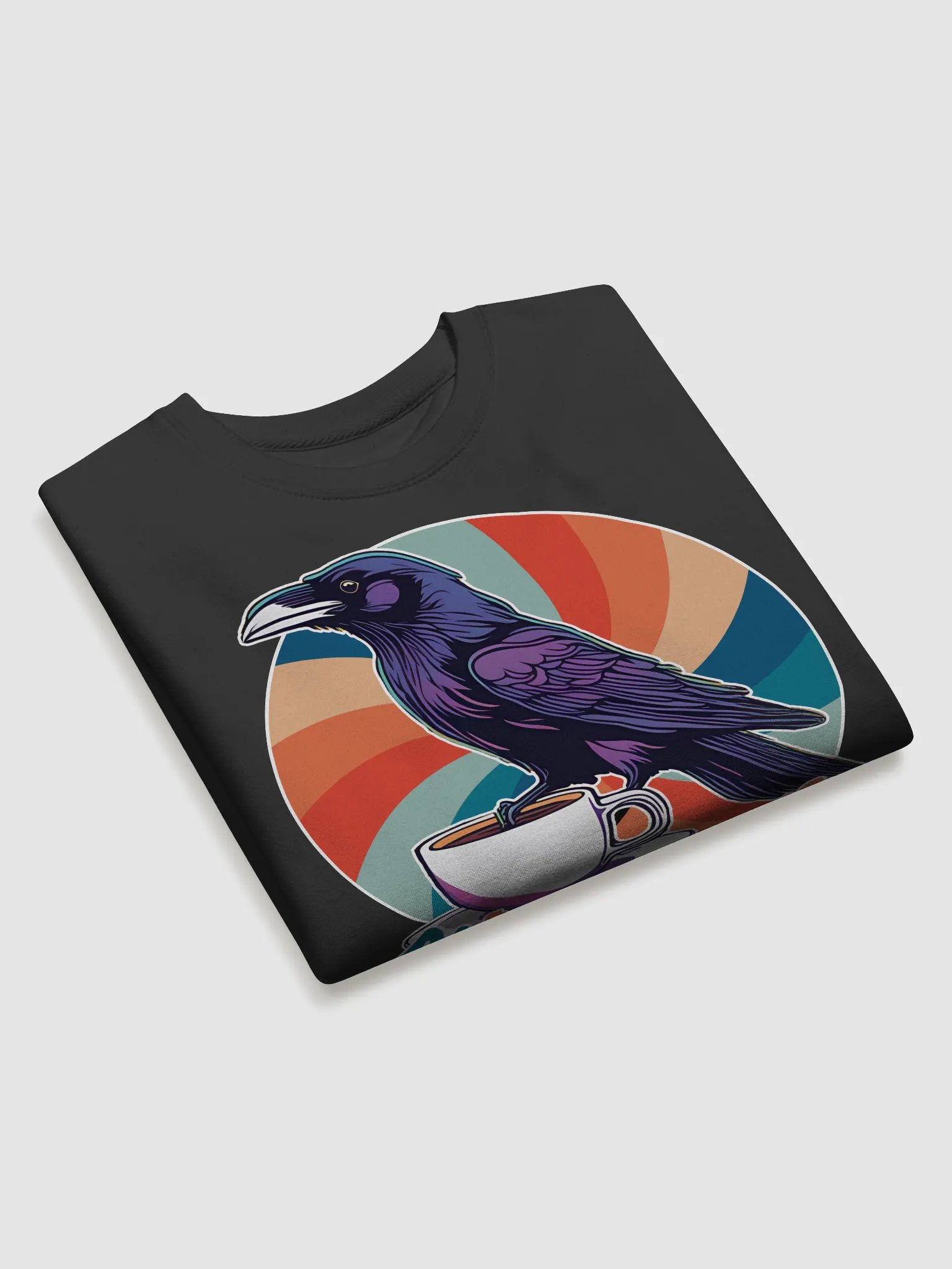 Nevermore Coffe Please! Raven Retro Sweatshirt product image (3)