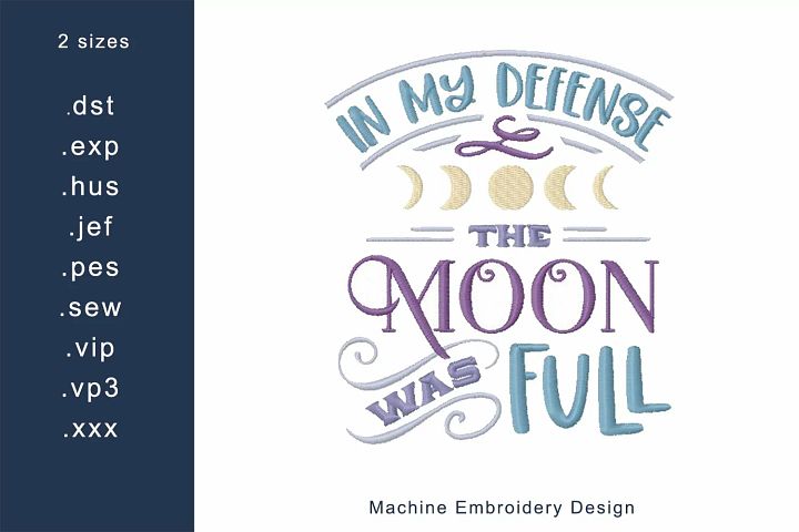 Moon Was Full | Embroidery Design | Embroidery Files product image (1)