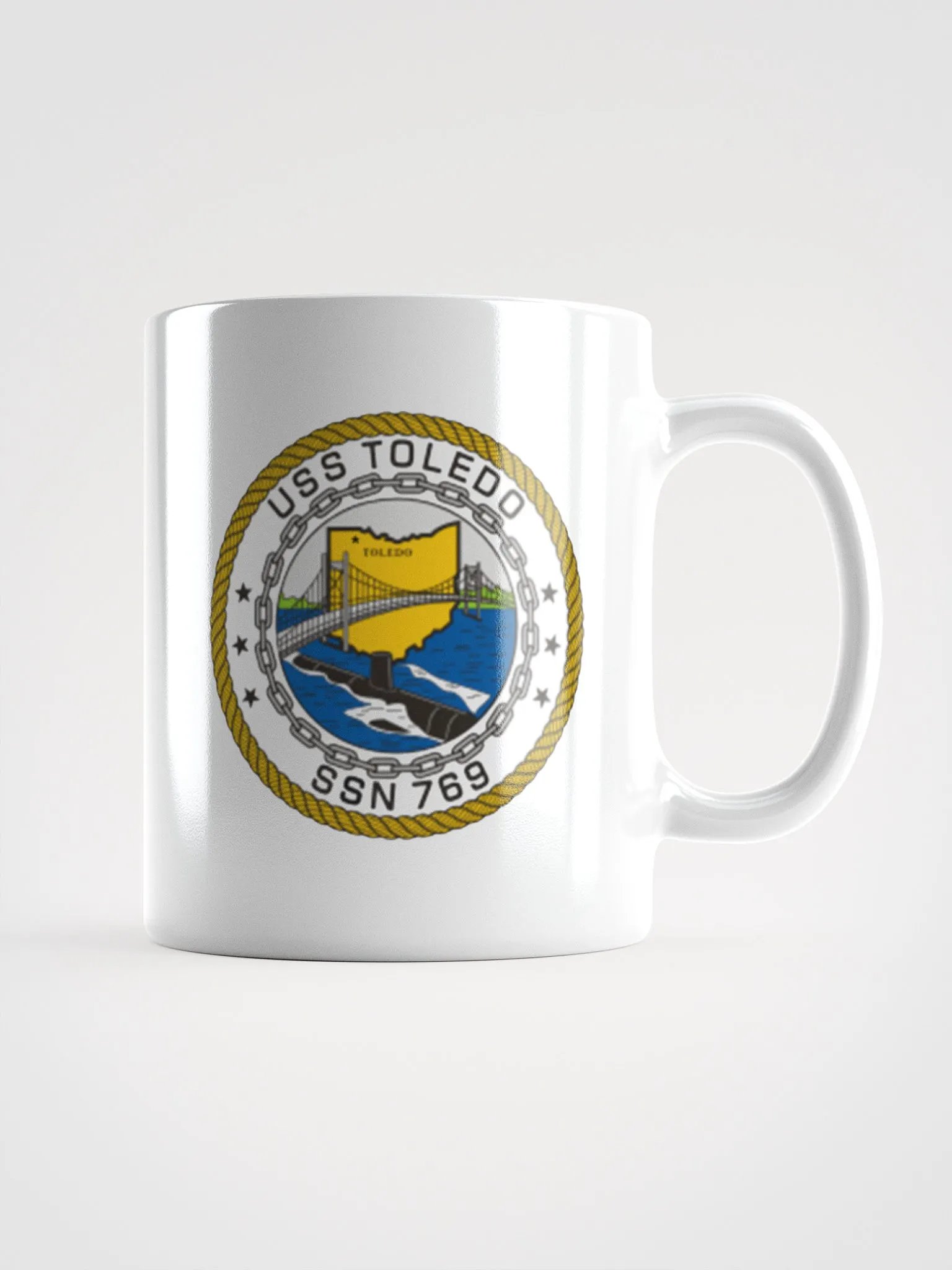 USS Toledo SSN 769 White Coffee Cup product image (1)