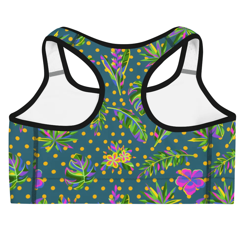 Green All-Over Print Sports Bra product image (4)