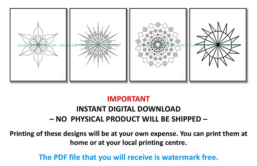 100 Geometric Mandala Coloring Pages | PDF | Digital File | Series GM2025 Vol. 6 product image (7)
