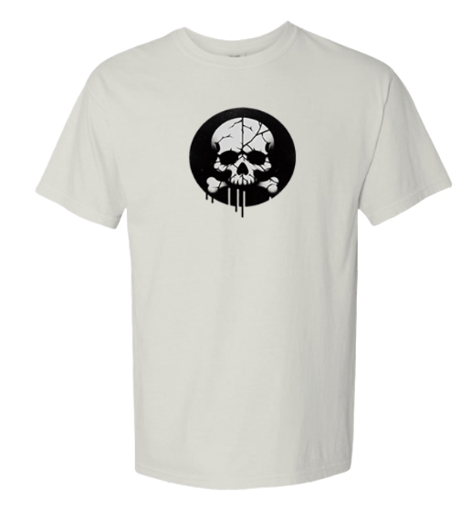 WHITE CRACKED SKULL TEE product image (1)