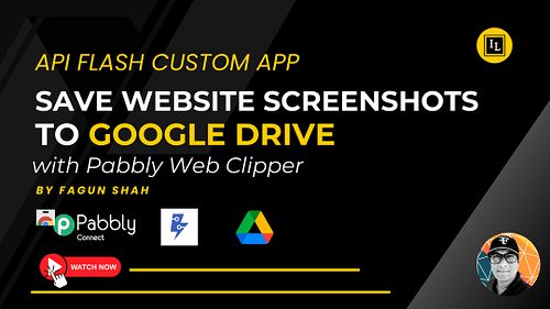 Pabbly Web Clipper Extension to Website Screenshot using APIFlash Custom App to G-Drive
.
Some use cases/features - 
- Save a...