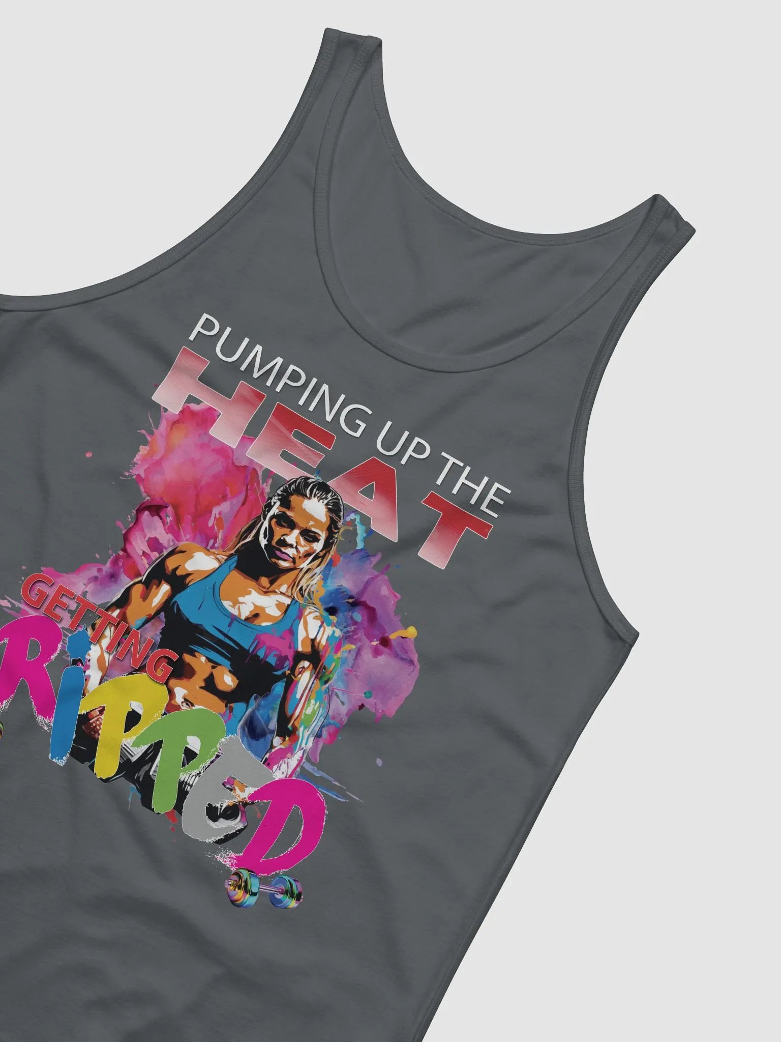 Pumping Up The Heat Getting Ripped Female Woman Bodybuilder Fitness Gym Tank Top product image (6)