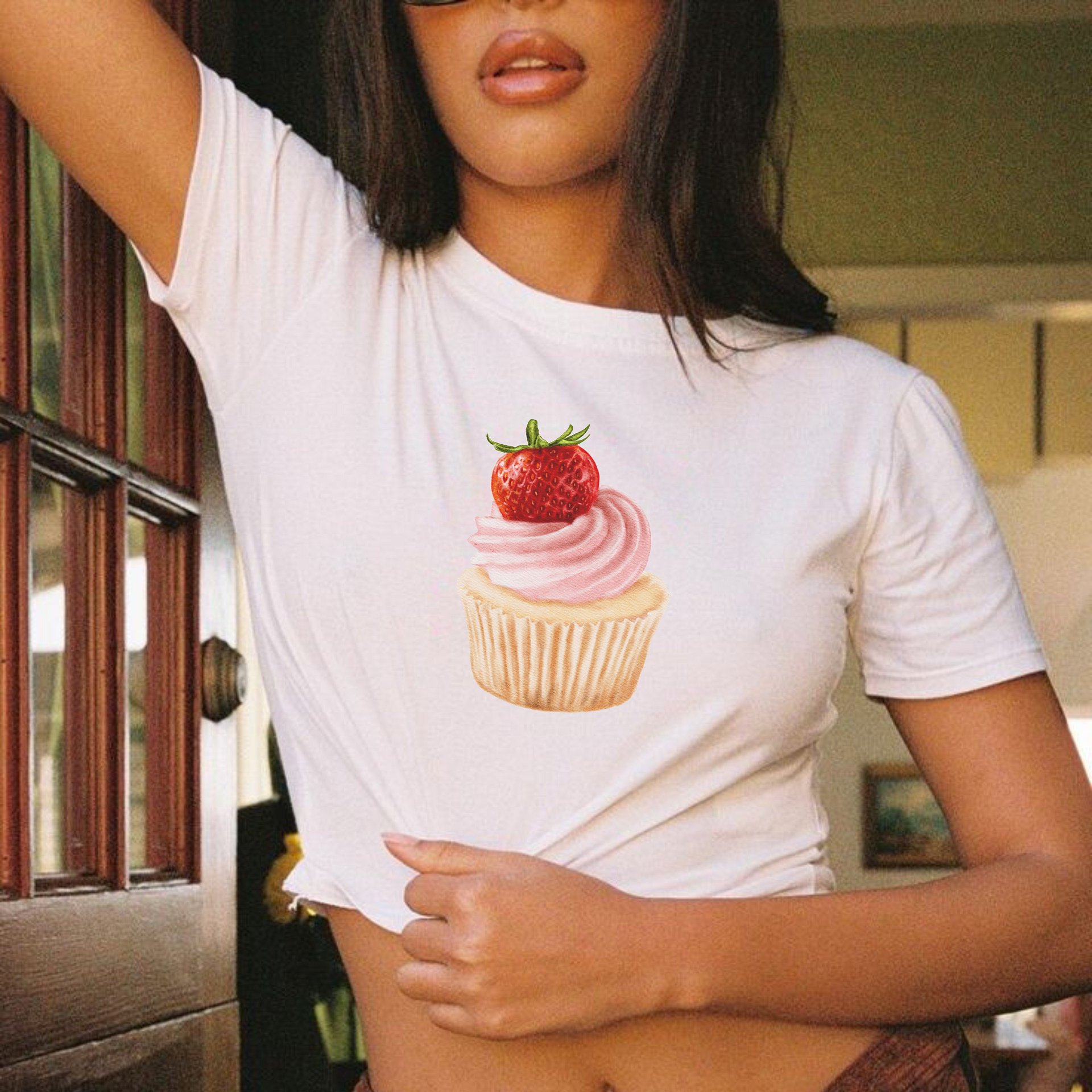 Cherry Cupcake Baby Tee product image (2)