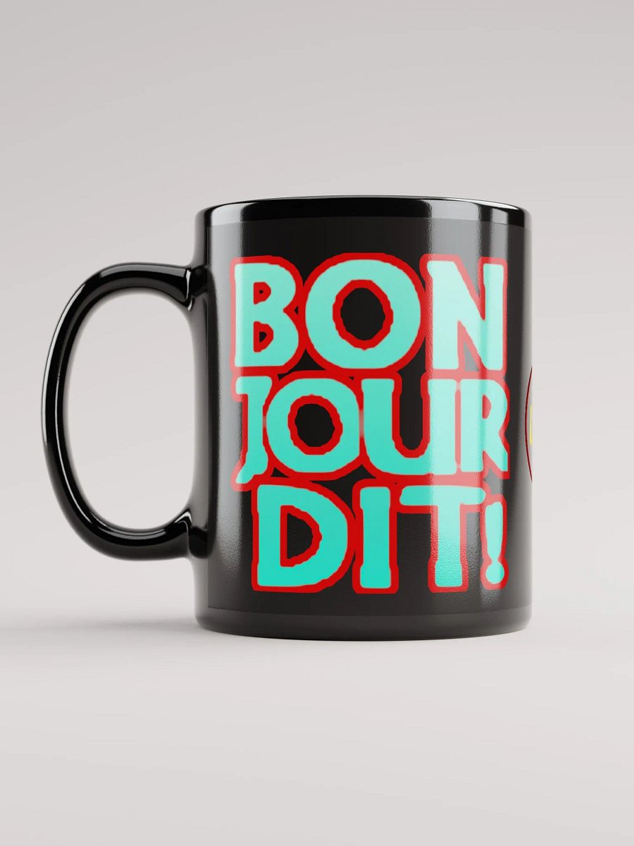 Mug Noir brillant Emote Bonjour + logo product image (6)