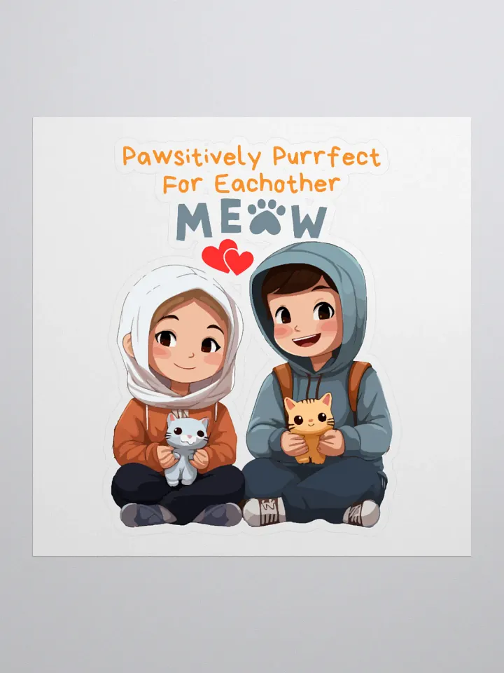 Meow Love Kiss Cut Sticker product image (1)
