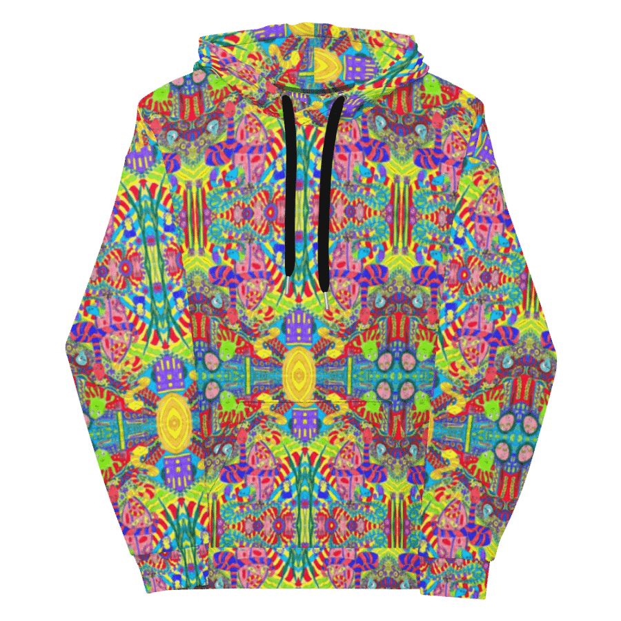 Abstract Doodle Creatures Unisex All Over Print Hoodie product image (12)