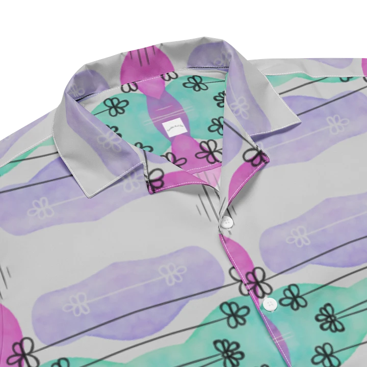 Hawaiian Style Shirt, Symmetric Blooms, Button Up product image (2)