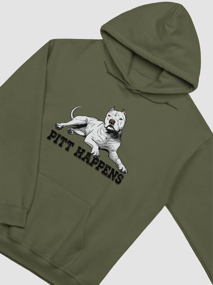 Pitt Happens Hooded Sweatshirt of a Pitbull Terrier (Cropped Ears - White) | Funny Hoodie for Pitbull, Bully, and Staffordshire Terrier Paw-rents product image (17)