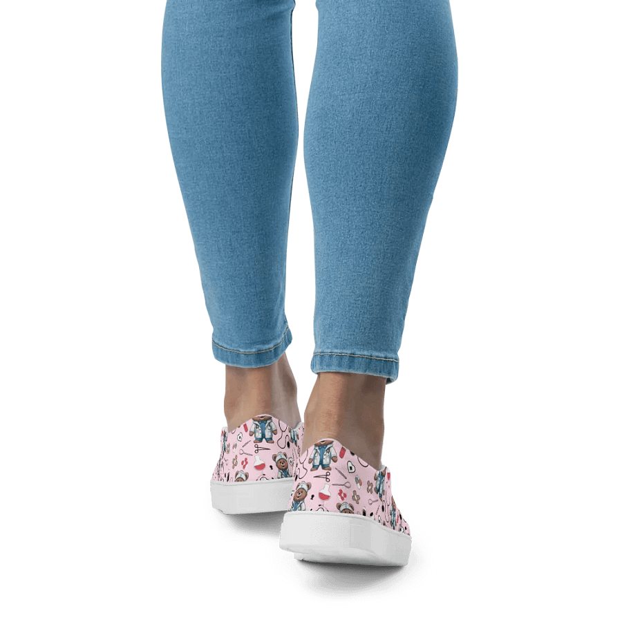 Cute Medical Bears Slip-On Canvas Shoes (Pink) product image (3)