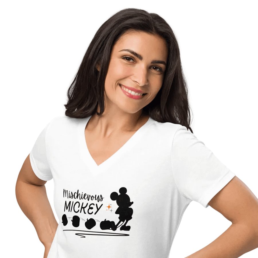 Mischievous Mickey Fall Women's V Neck Tee product image (10)
