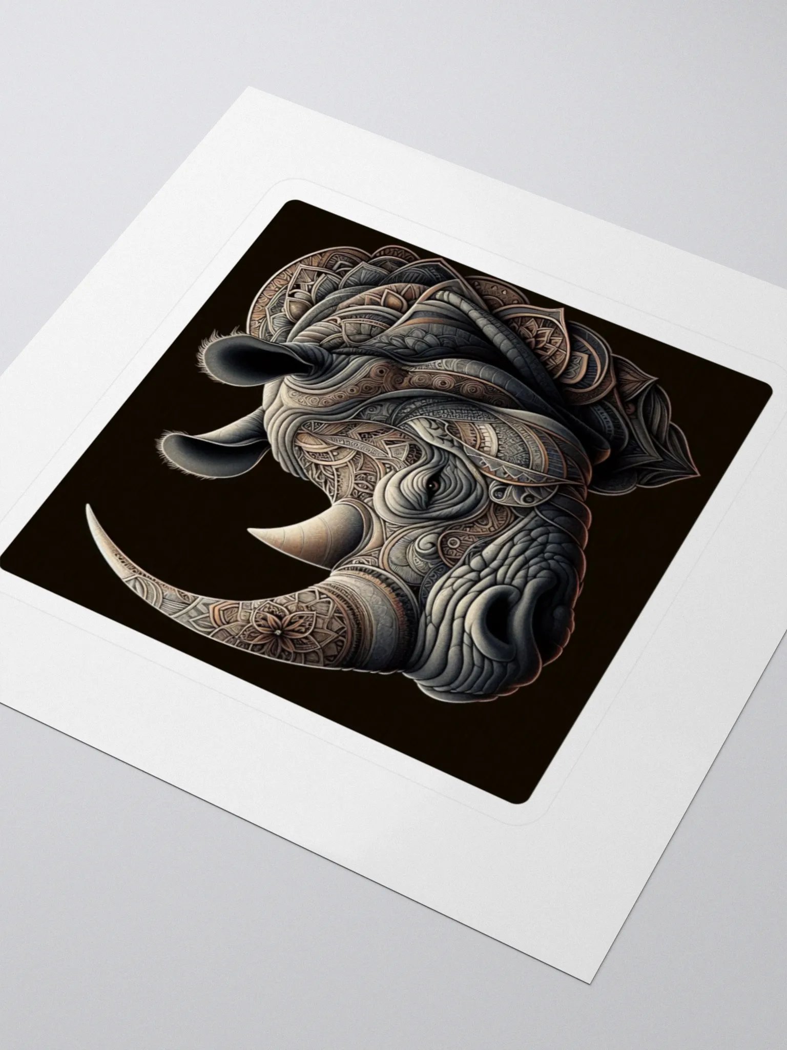 Ornate Rhino Kiss Cut Stickers product image (3)