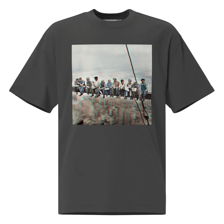 Vintage 3D T-Shirt - Anaglyph 3D Photo - Lunch atop Skyscraper in Color. New York 1932 product image (1)
