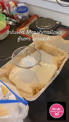 Made some infused marshmallows from scratch. #edibleyums1 #nicolecreatesart #ediblesnacks #adulttreats