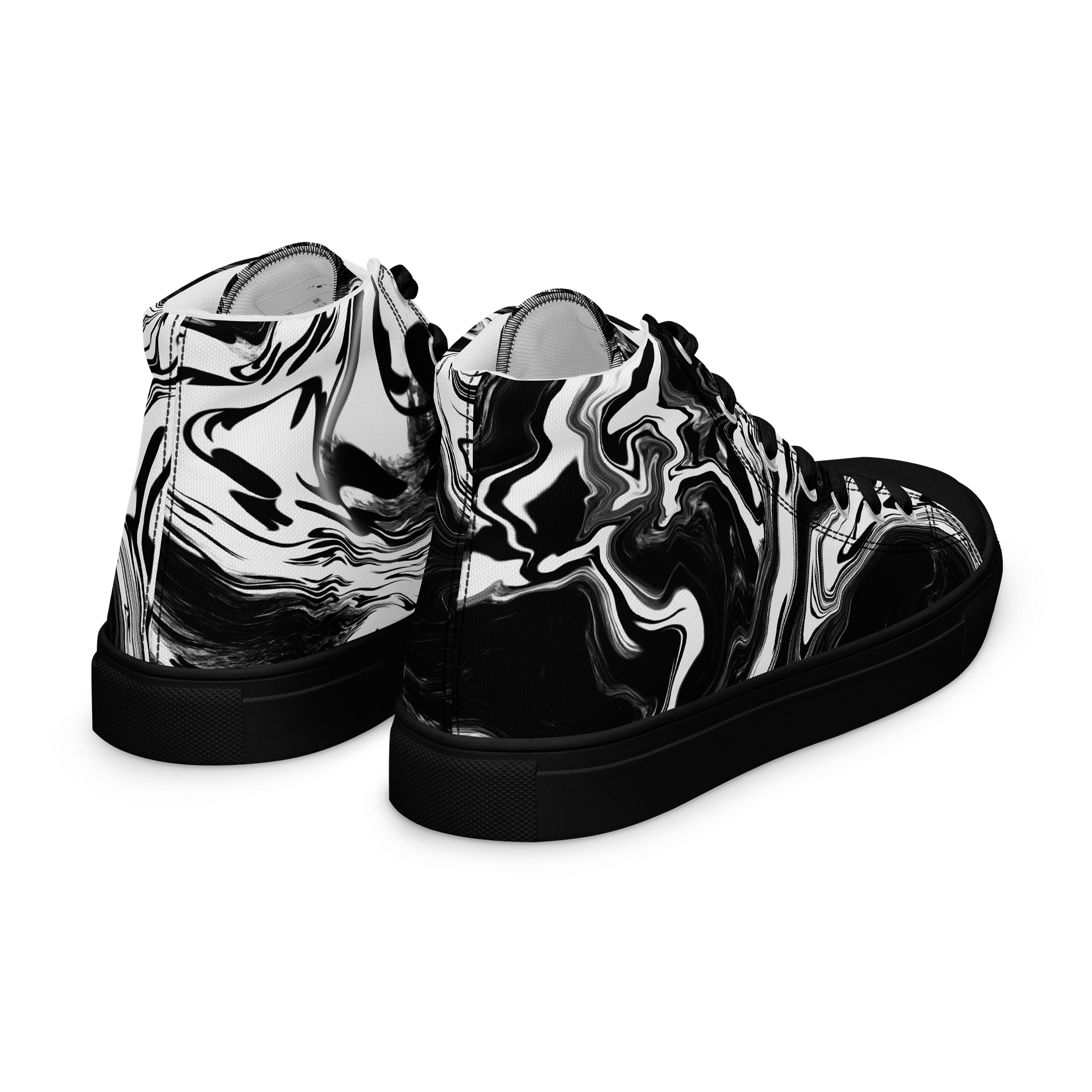 Black and White Marble Motion Women's High Tops product image (7)