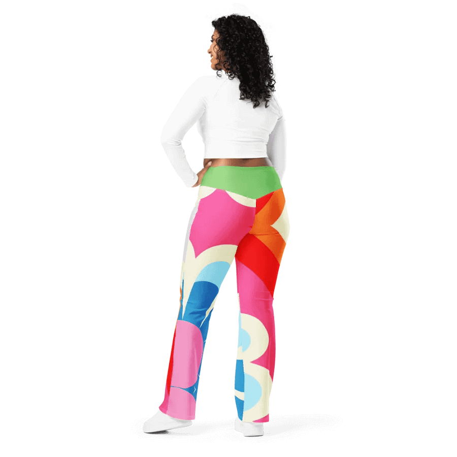 Retro Fuchsia/Orange Sherbet Flared Leggings product image (4)