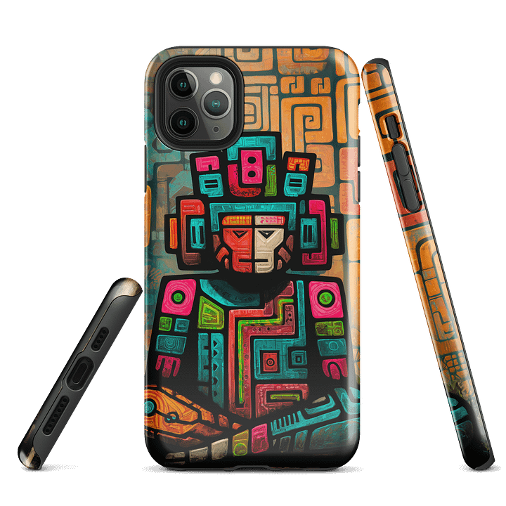 Glyph Sentinel – Mayan Warrior iPhone Case product image (1)