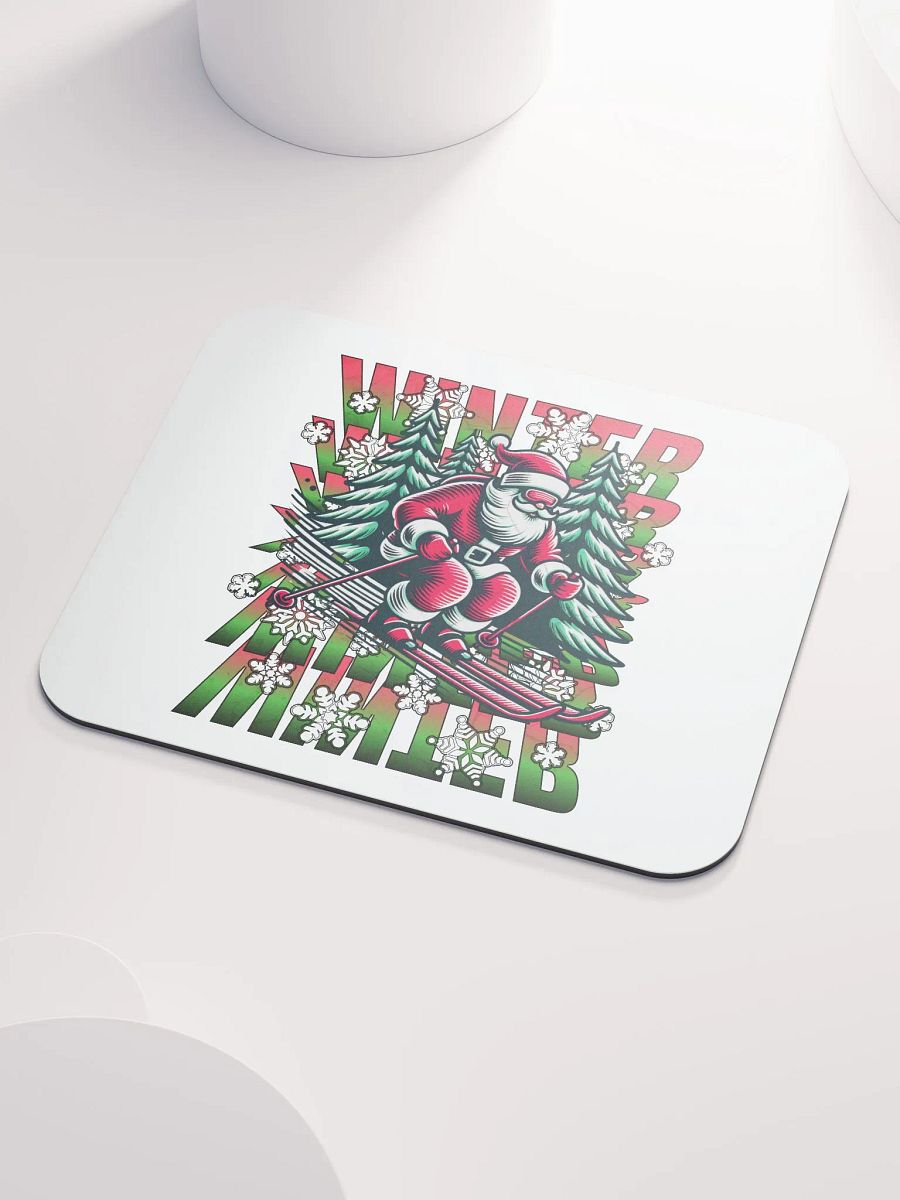 Winter Santa Skiing Wonderland Mouse Pad product image (3)
