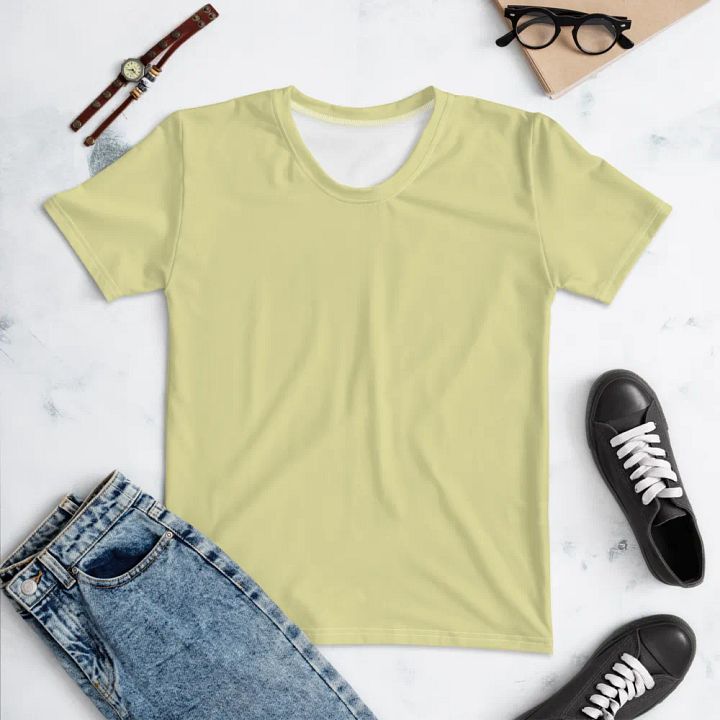 Plain Light Yellow True Summer Women's Crewneck Polyester Heavyweight Premium T-Shirt by Treasure Pie product image (1)