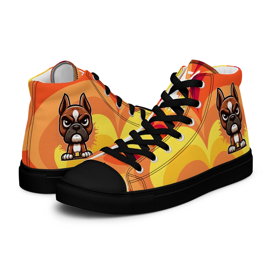 Boxer Angry Pup - Women's High Top Canvas Shoe product image (13)