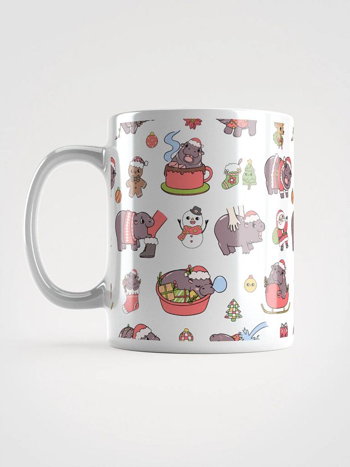 MOODENG'S CHRISTMAS WHITE GLOSSY MUG! product image (1)