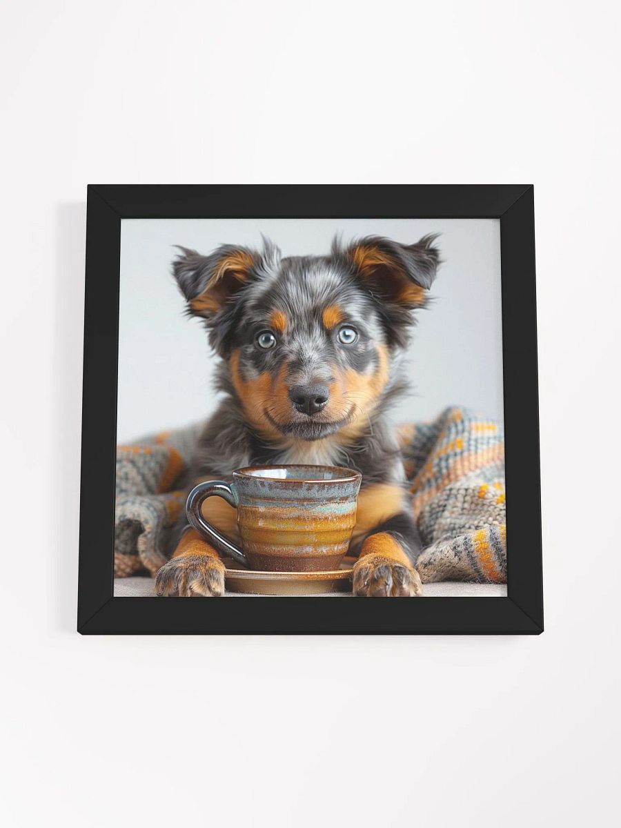 Coffee Lover Cute Blue Heeler Puppy Art product image (4)
