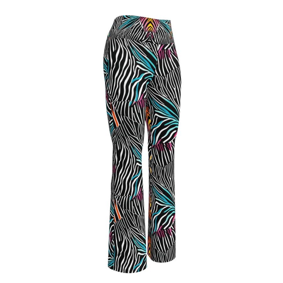 Zebra Stripes and Colorful Triangles Flare Leggings product image (11)