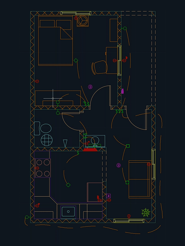 One Bedroom Series: Electrical Legend (PDF and DWG) product image (2)