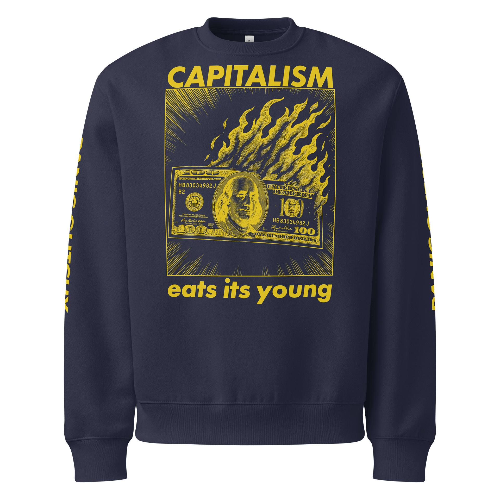 Capitalism Eas its Young Golden Oversized Sweatshirt product image (5)