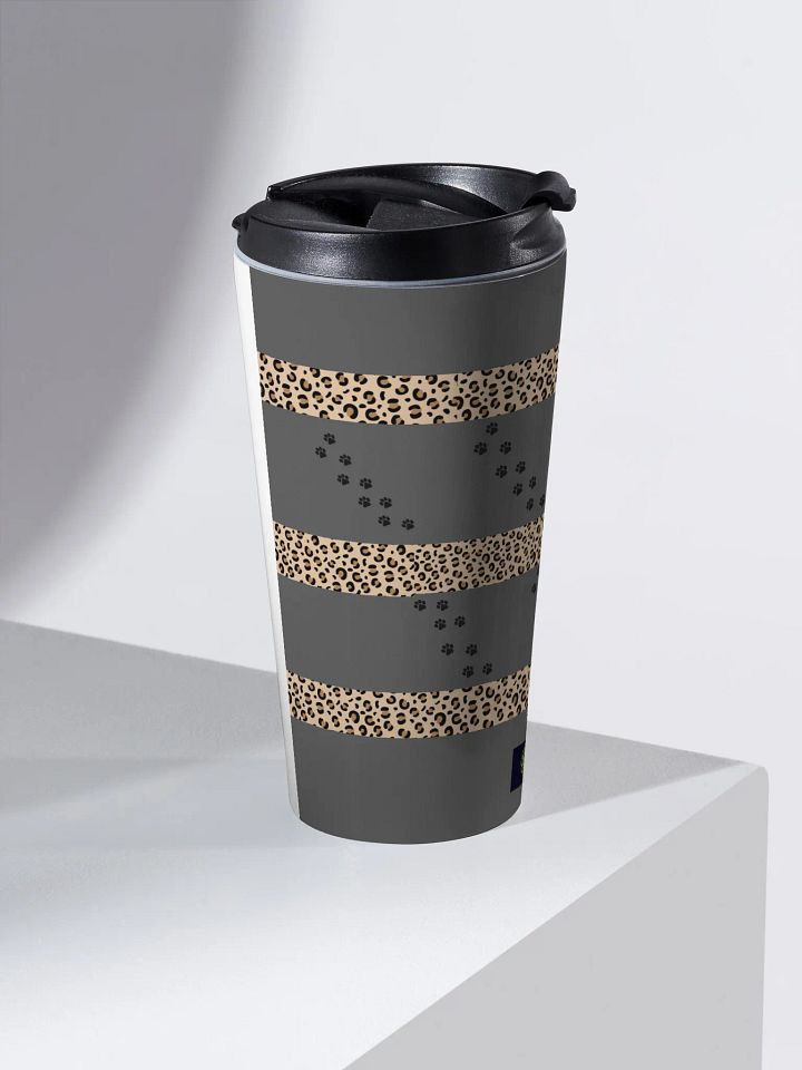 Leopard and Paw Print Stainless Steel Travel Mug_Grey product image (2)
