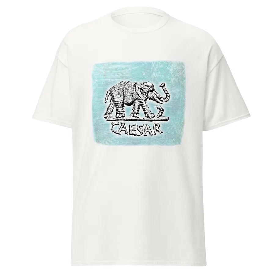 Julius CAESAR Elephant Ancient Rome Authentic Art 49 BC, White T-Shirt product image (1)