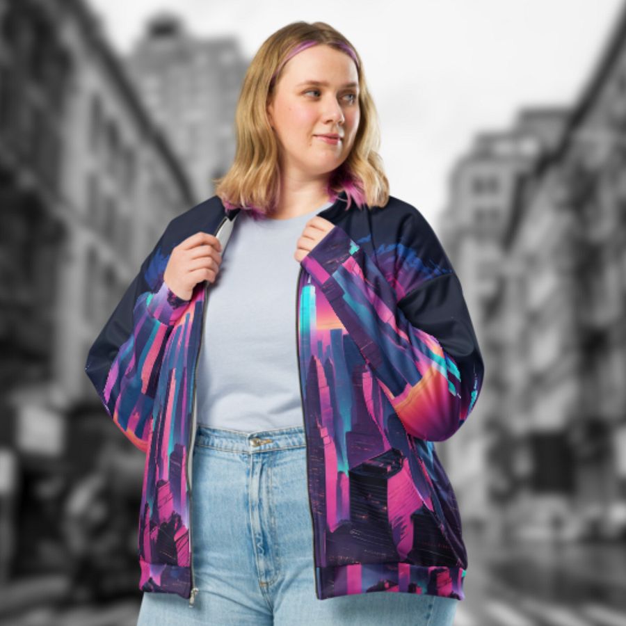 Vaporwave New York City Bomber Jacket product image (5)