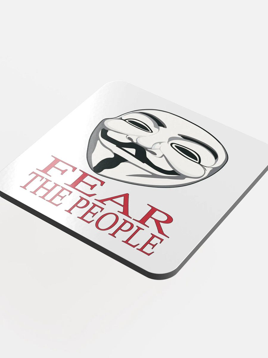 Fear The People - Red - Glossed Cork Coaster product image (1)