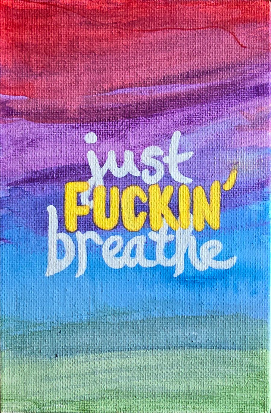 Just Fuckin' Breathe Round Stickers product image (3)