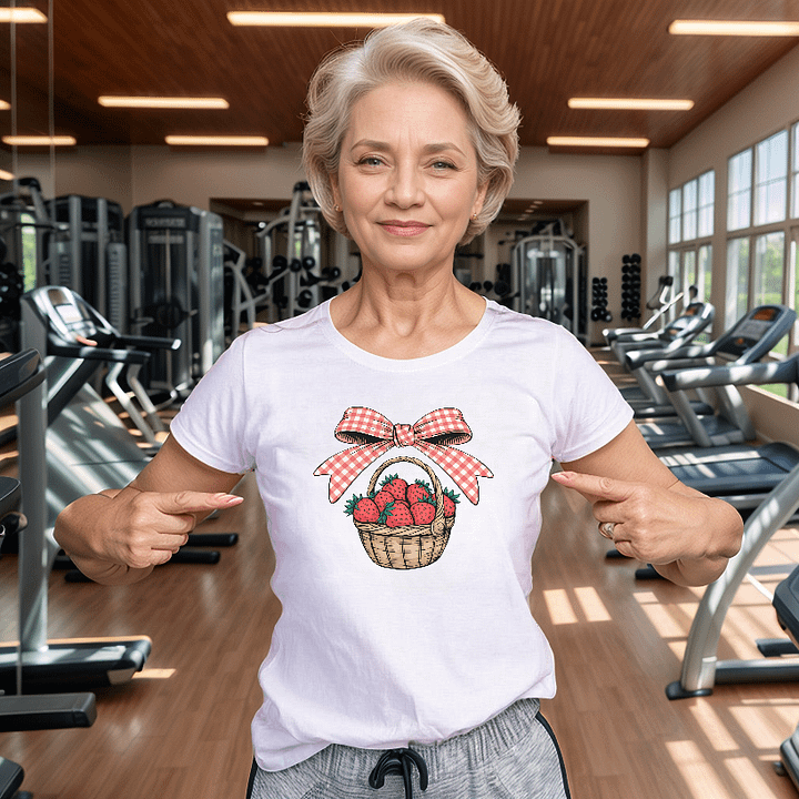 Strawberry Delight Checkered T-Shirt product image (52)