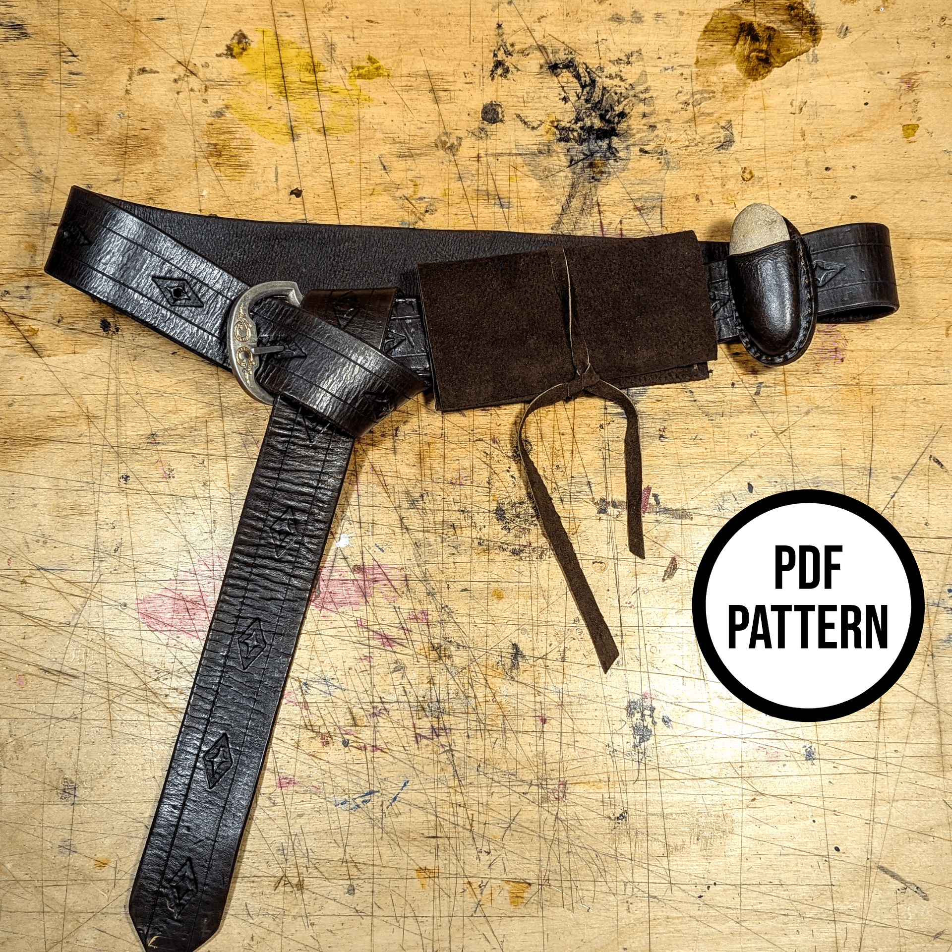 Aragorn Cosplay Belt Pattern (includes accessories!) - PDF Pattern for Leathercraft product image (1)
