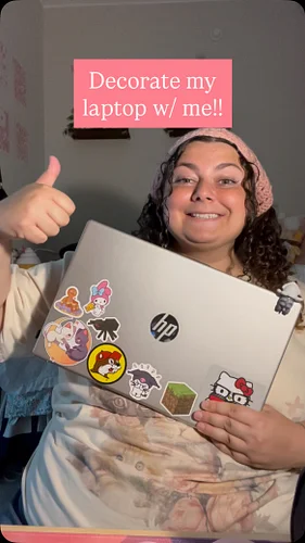 Need more stickers:( but this was an excuse to show you my blindboxes👯‍♀️ #decor #aesthetic #latop #stickers #blindbox