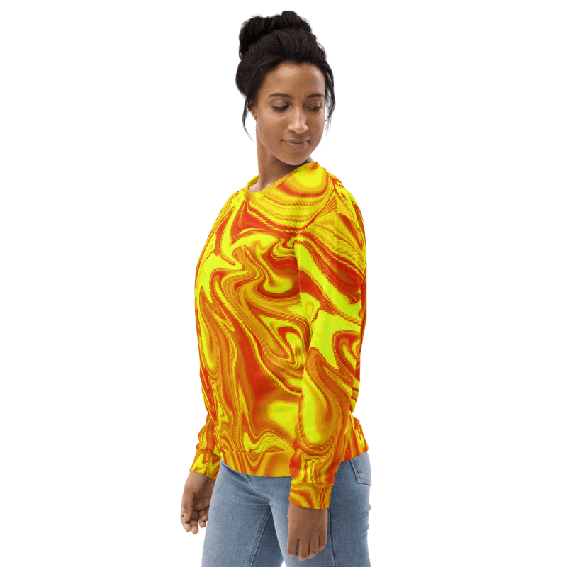 Sweatshirt - Yellow and Red Digital Fluid Art product image (7)